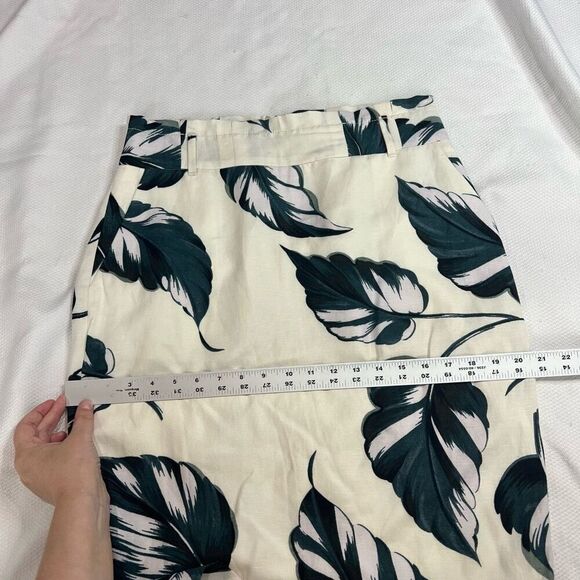 Ann Taylor Cream Tropical Palm Linen Blend Pocket Pencil Skirt Sz 8 Women’s NWT - Picture 6 of 8